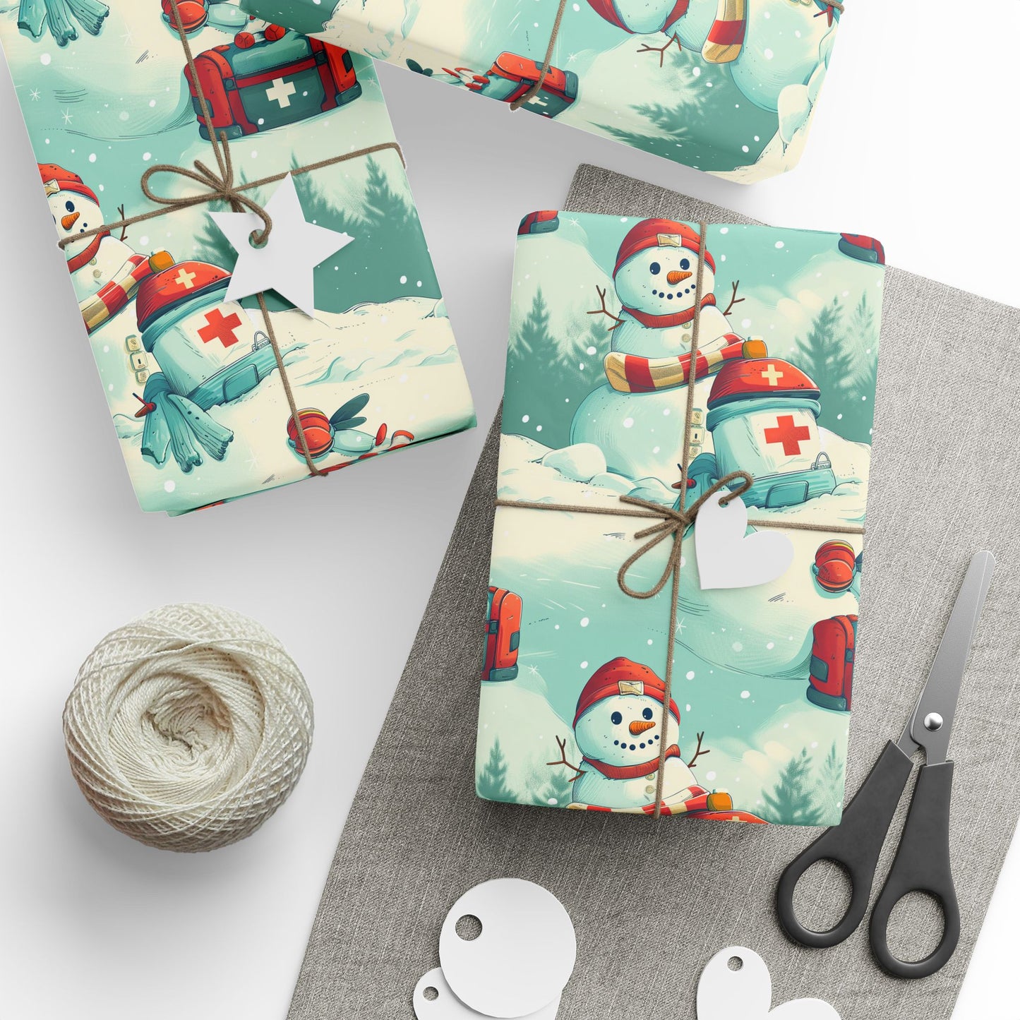 SAR Snowman Wrapping Paper