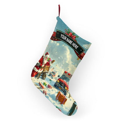 Santa on Scene Stocking