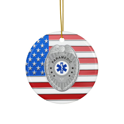 Patriotic Paramedic Badge Ornament