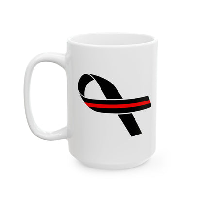 Red Line Ribbon Mug