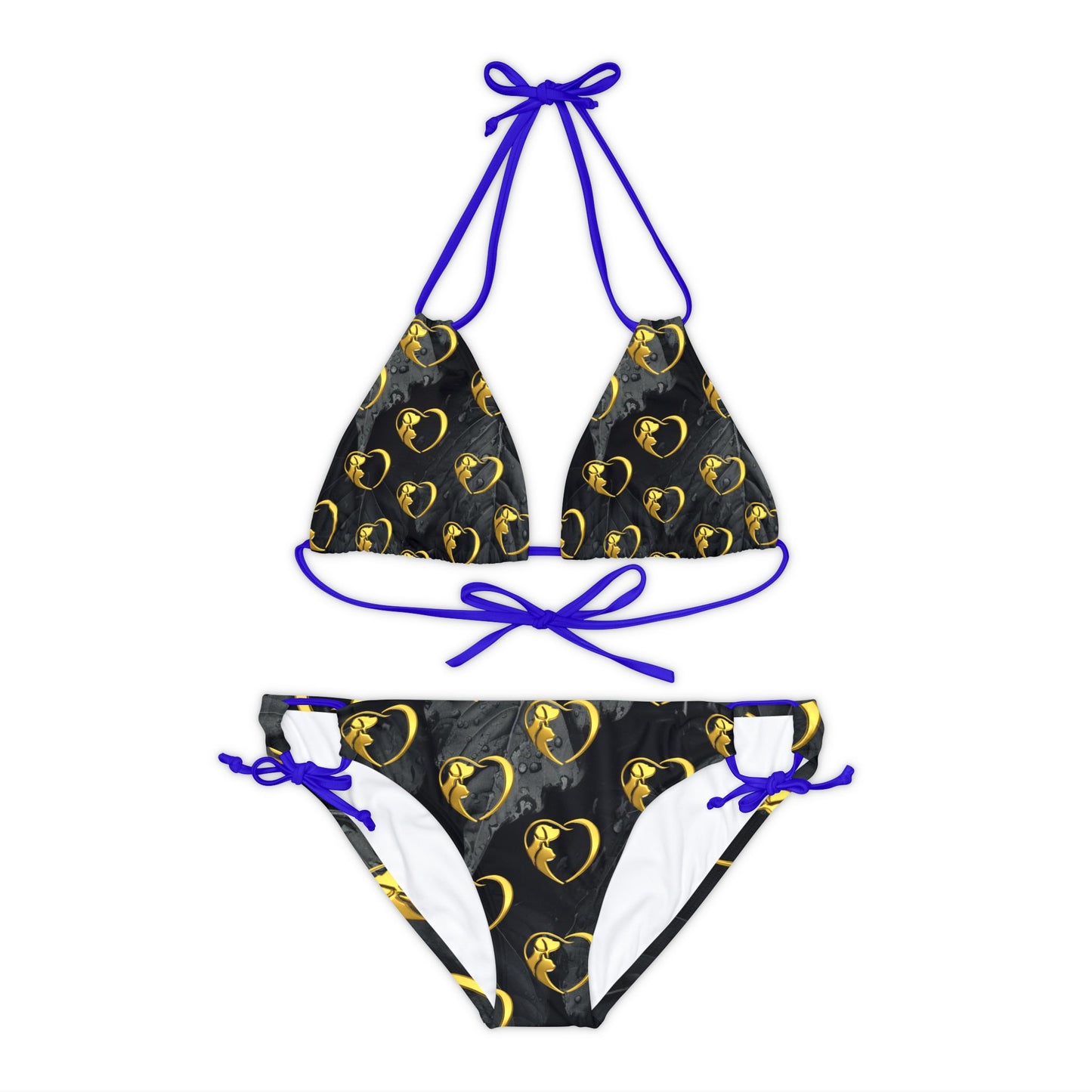 Strappy Bikini - Gold Hearts