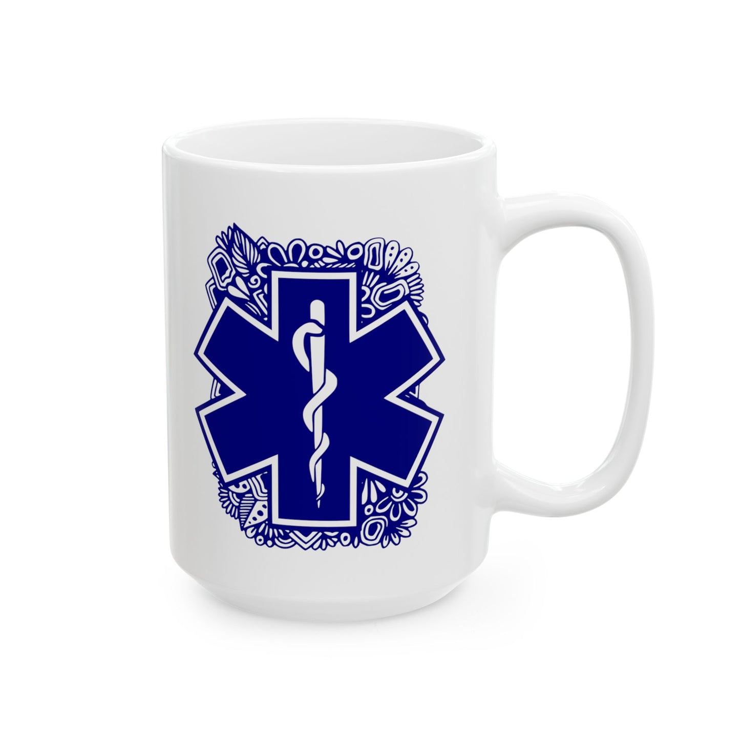 Star of Life on Flowers Mug