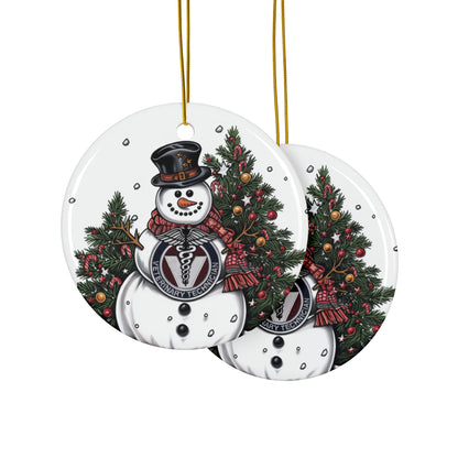 Vet Tech Snowman Ornament