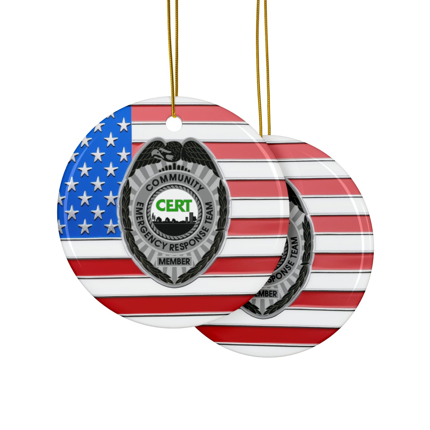 Patriotic CERT Badge Ornament