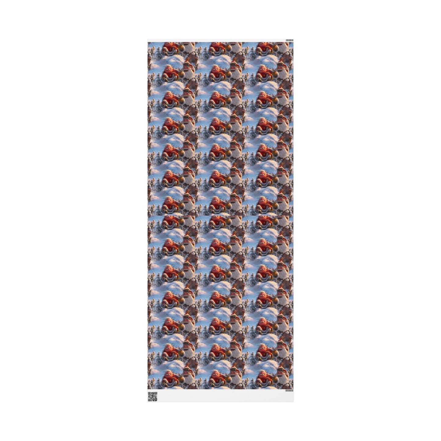 Santa Tobogganing Wrapping Paper