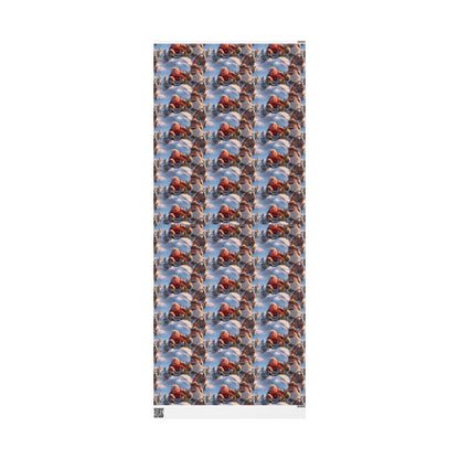 Santa Tobogganing Wrapping Paper