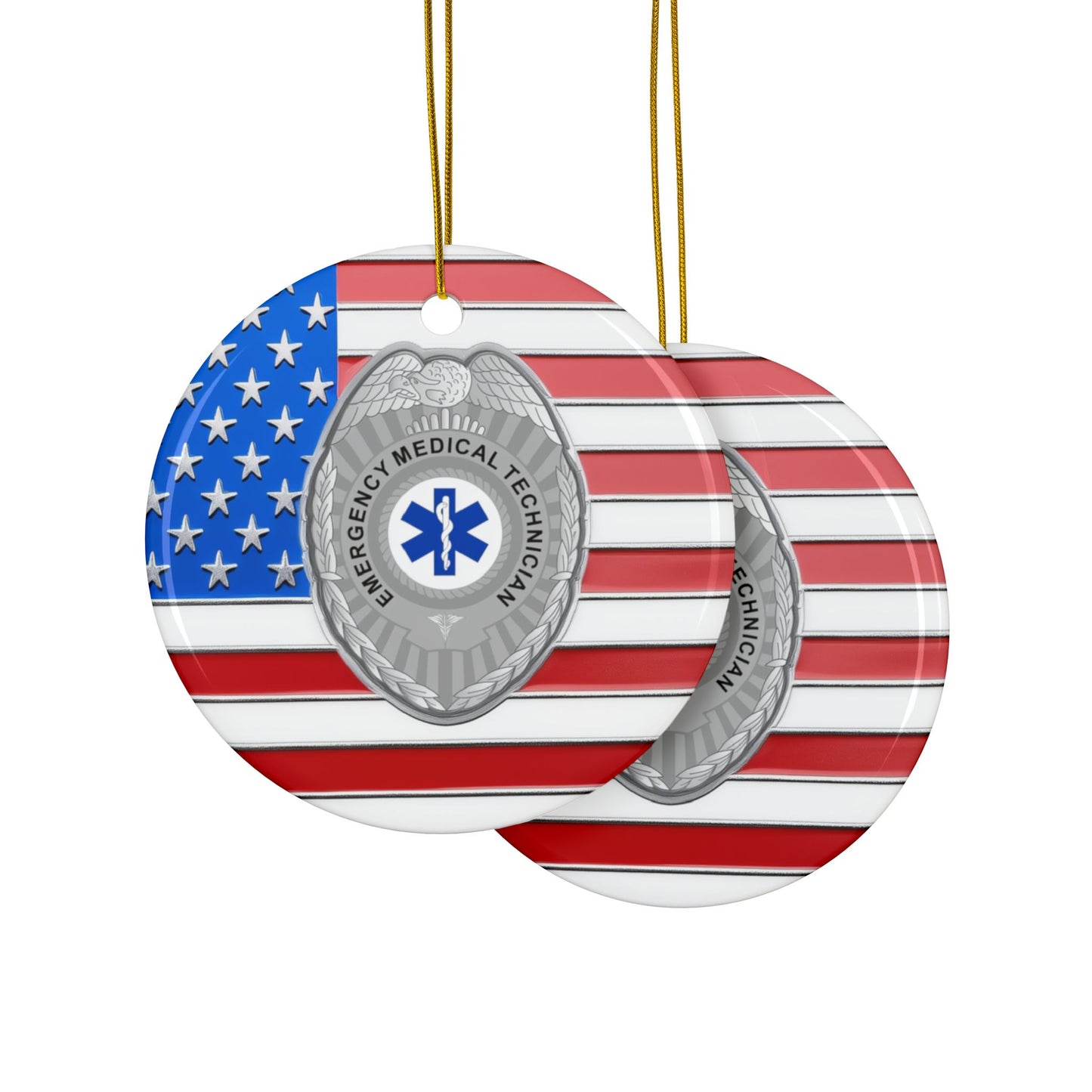 Patriotic EMT Badge Ornament