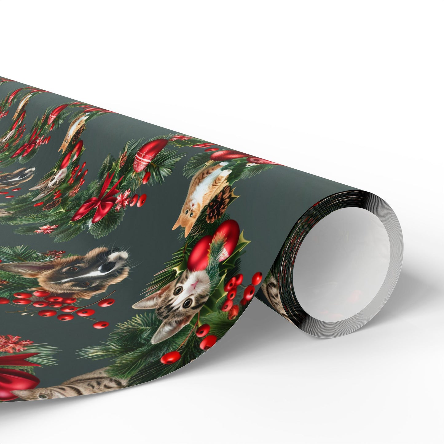 Wreath with Cats &  Dogs Wrapping Paper