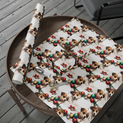 Dogs with Ornaments Wrapping Paper