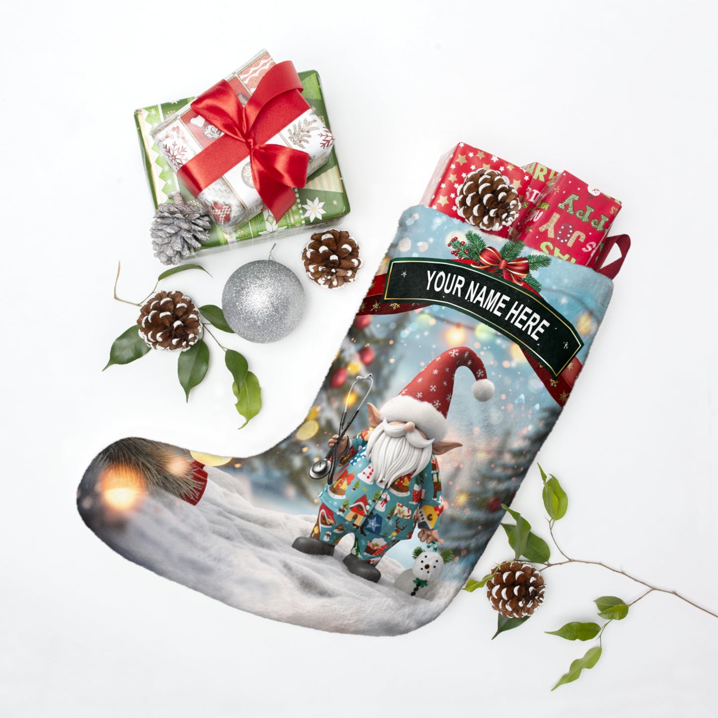 Nurse Gnome Stocking