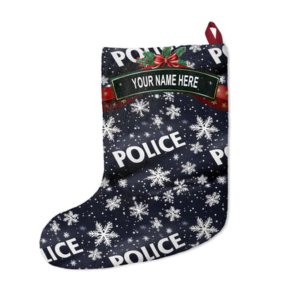 Police & Snowflakes Stocking