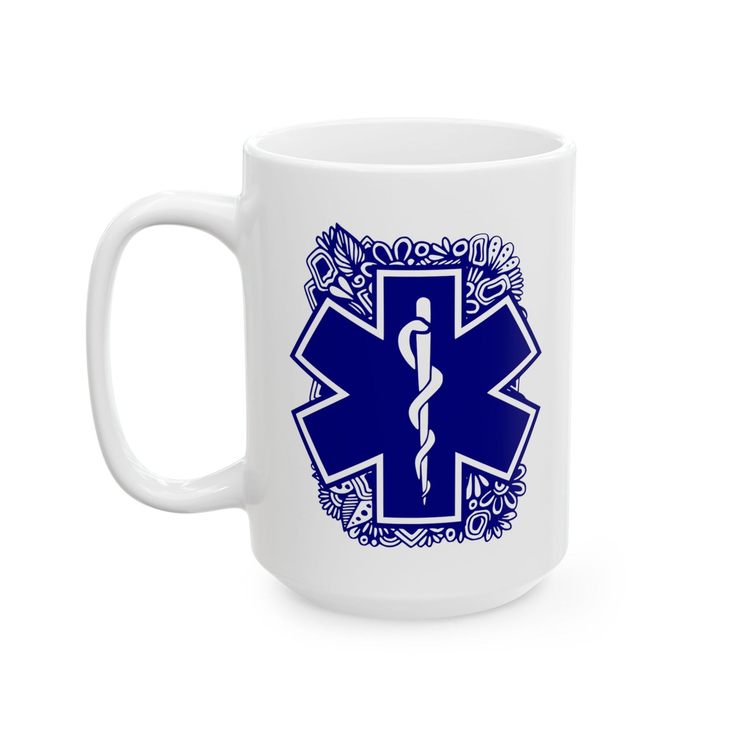 Star of Life on Flowers Mug