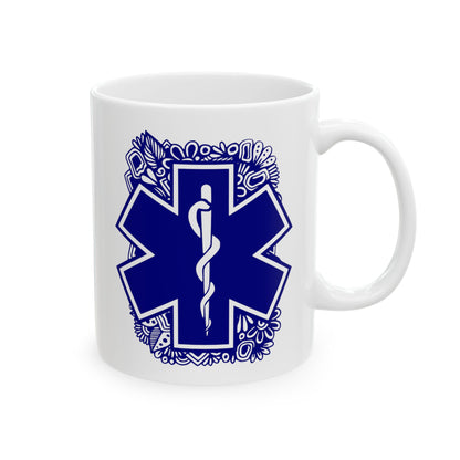 Star of Life on Flowers Mug