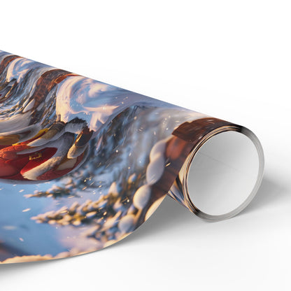 Santa Tobogganing Wrapping Paper