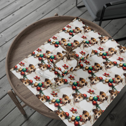 Dogs with Ornaments Wrapping Paper