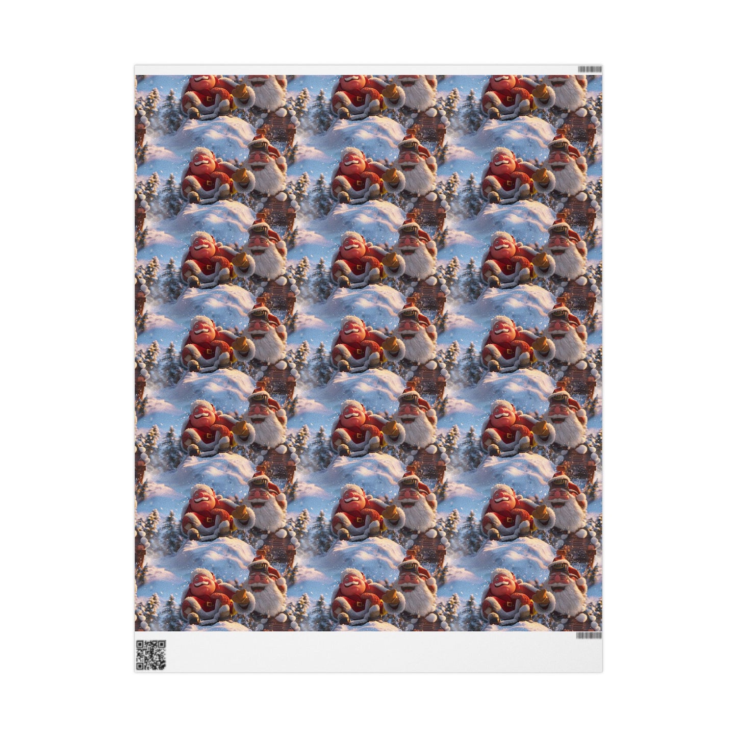 Santa Tobogganing Wrapping Paper