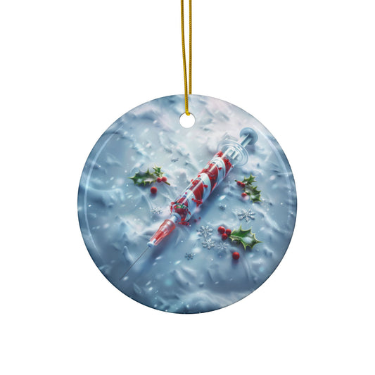 Candy Cane Syringe Ornament