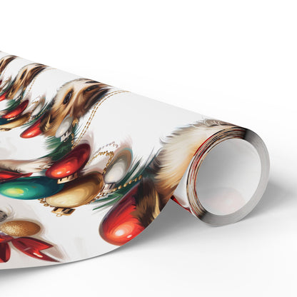 Dogs with Ornaments Wrapping Paper