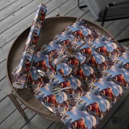 Santa Tobogganing Wrapping Paper