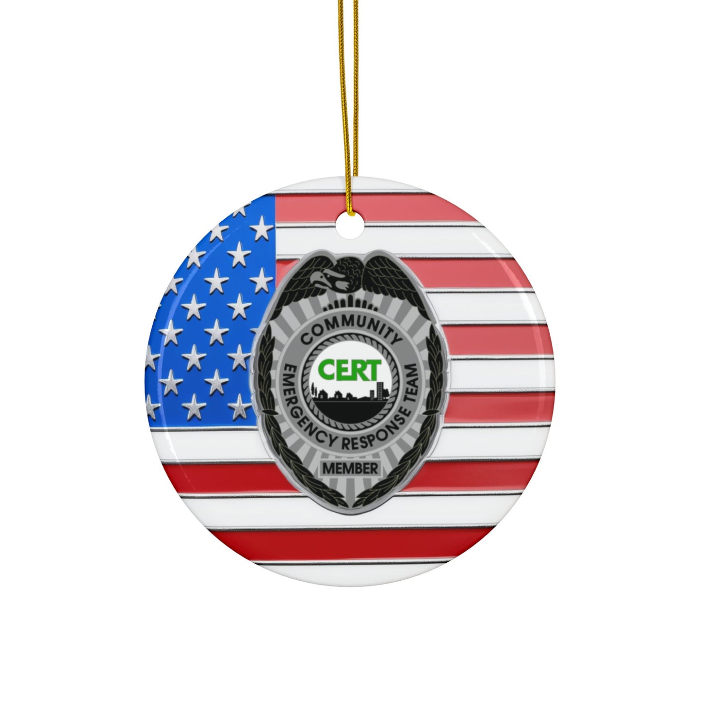 Patriotic CERT Badge Ornament