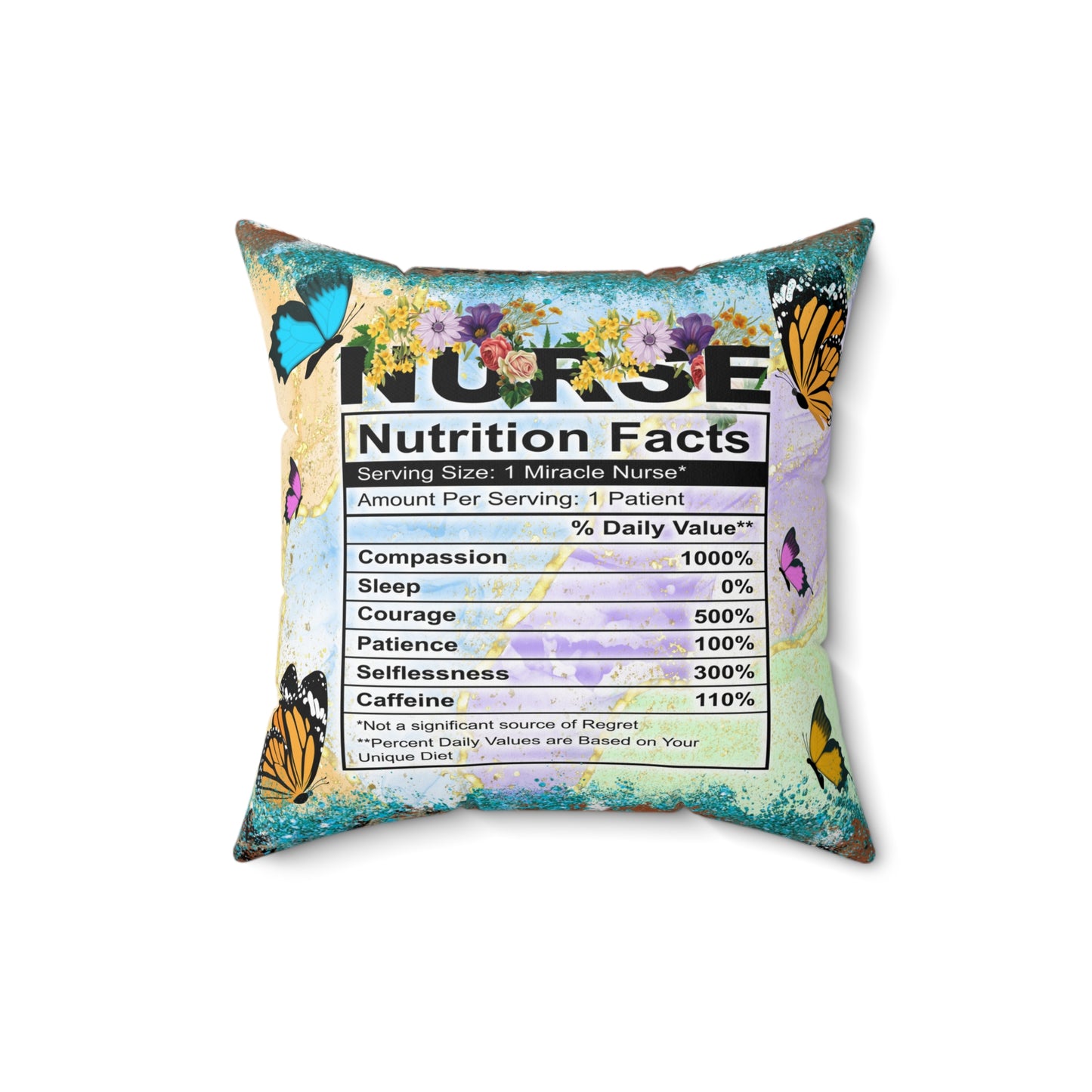 Nurse Nutritional Facts Pillow