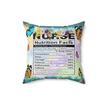 Nurse Nutritional Facts Pillow