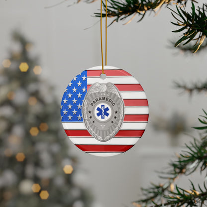 Patriotic Paramedic Badge Ornament