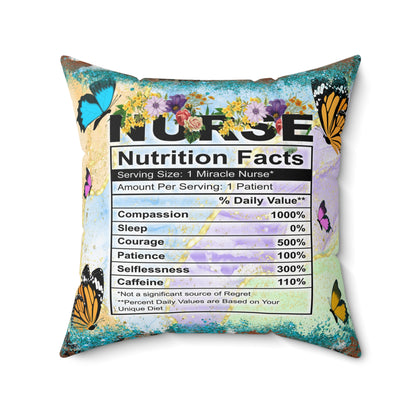 Nurse Nutritional Facts Pillow