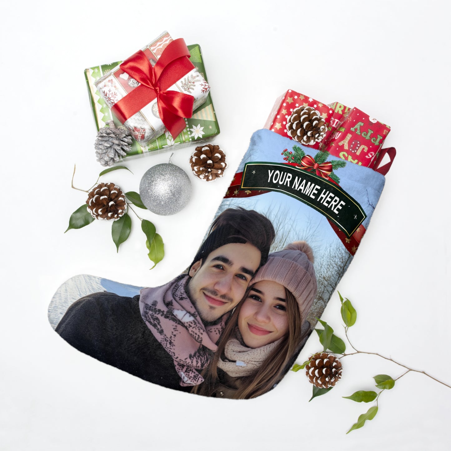 Custom Photo Christmas Stocking