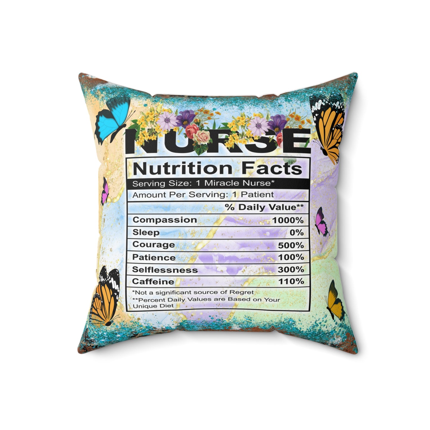 Nurse Nutritional Facts Pillow