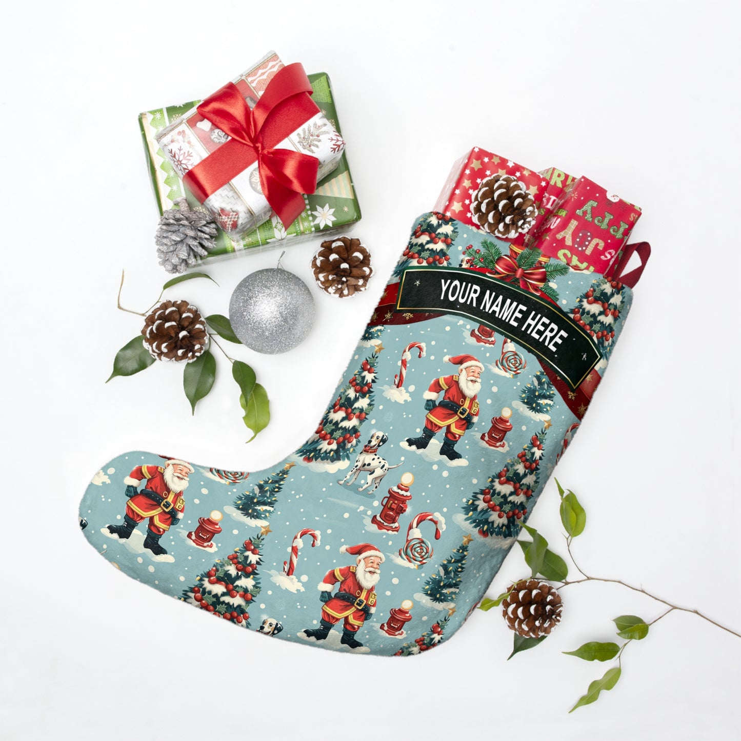 Dalmatian & Santa Stocking