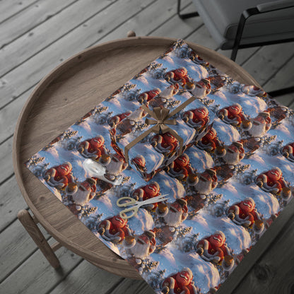 Santa Tobogganing Wrapping Paper