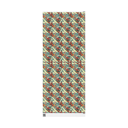 Fire Santa Climbing Wrapping Paper