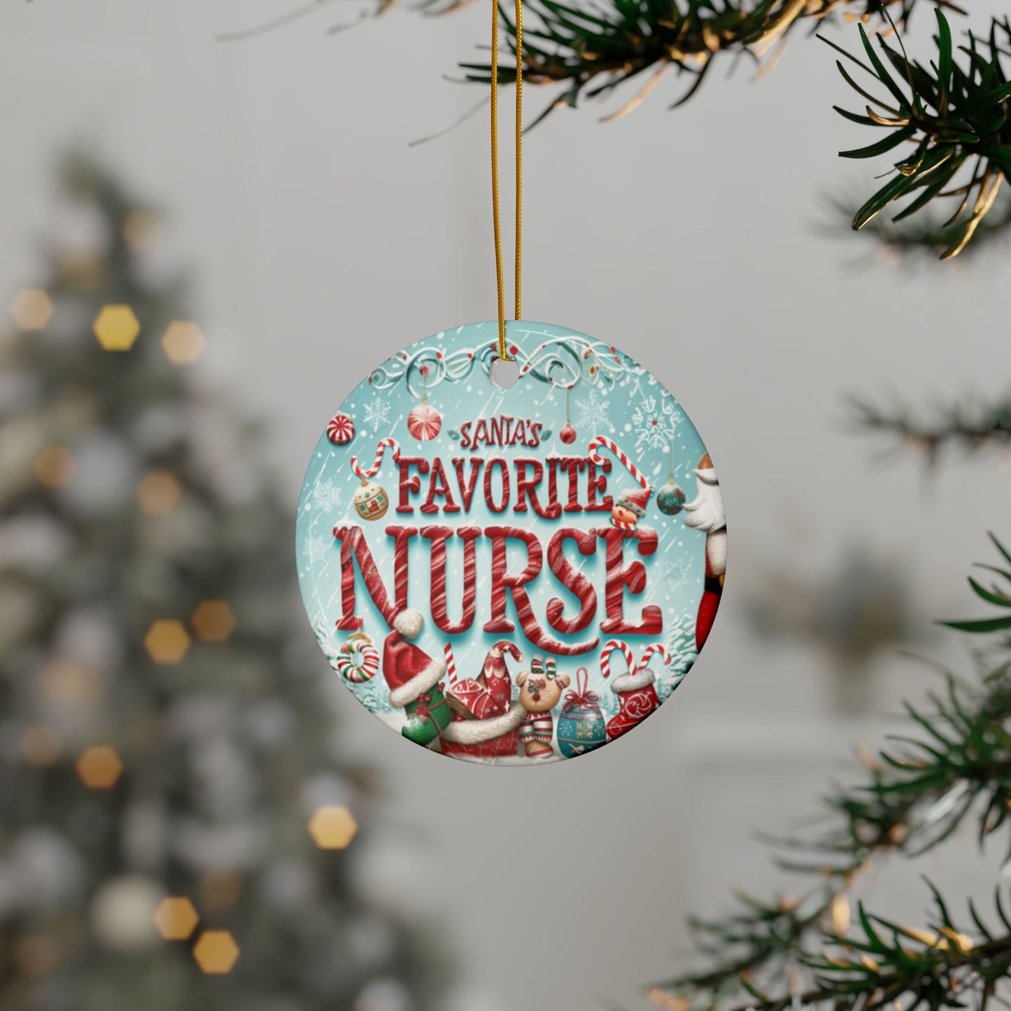 Santa's Favorite Nurse Ornament