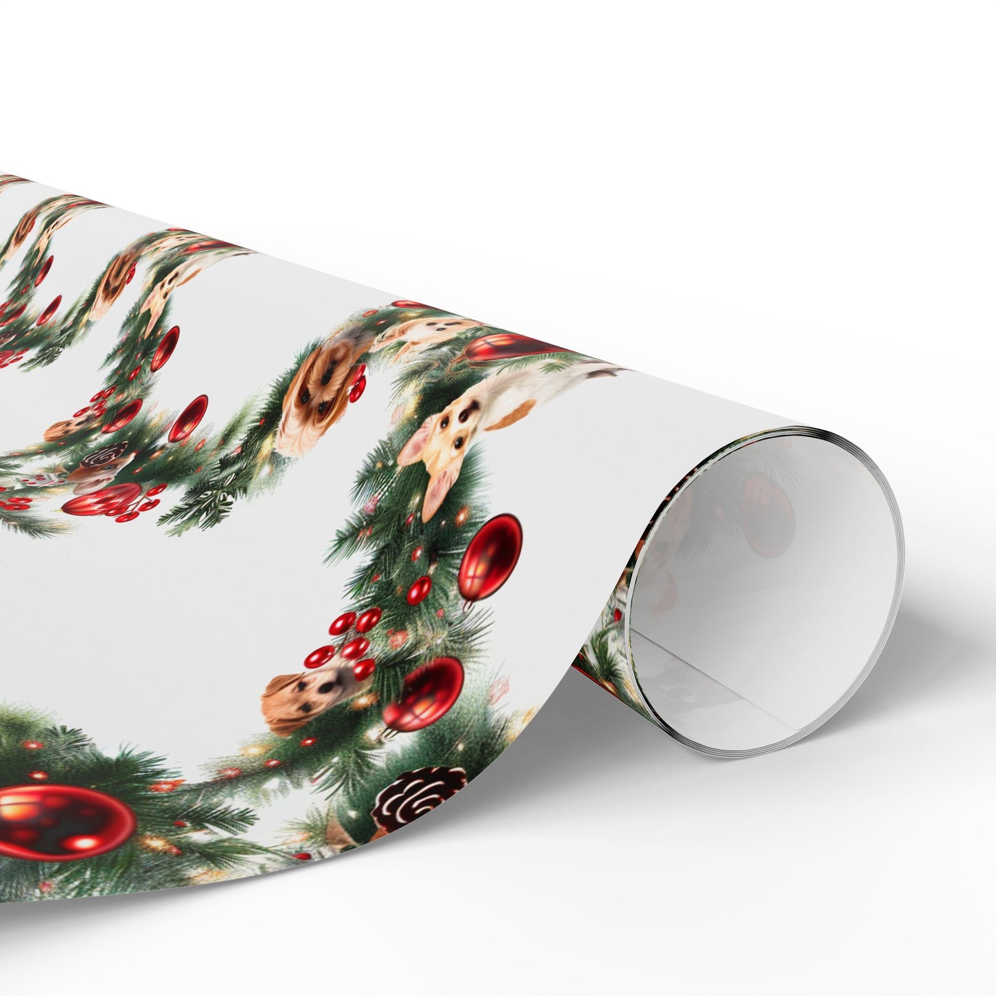 Wreath & Dogs Wrapping Paper