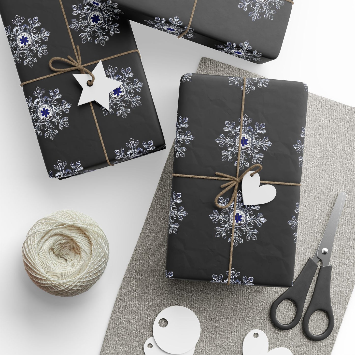 EMT Snowflake Wrapping Paper