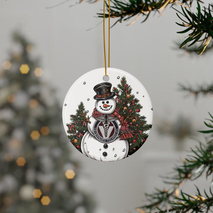 Vet Tech Snowman Ornament