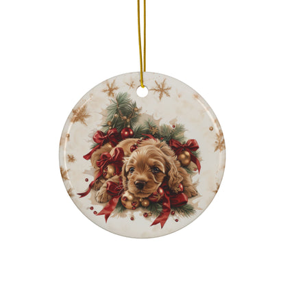 Dog with Ribbon Ornament