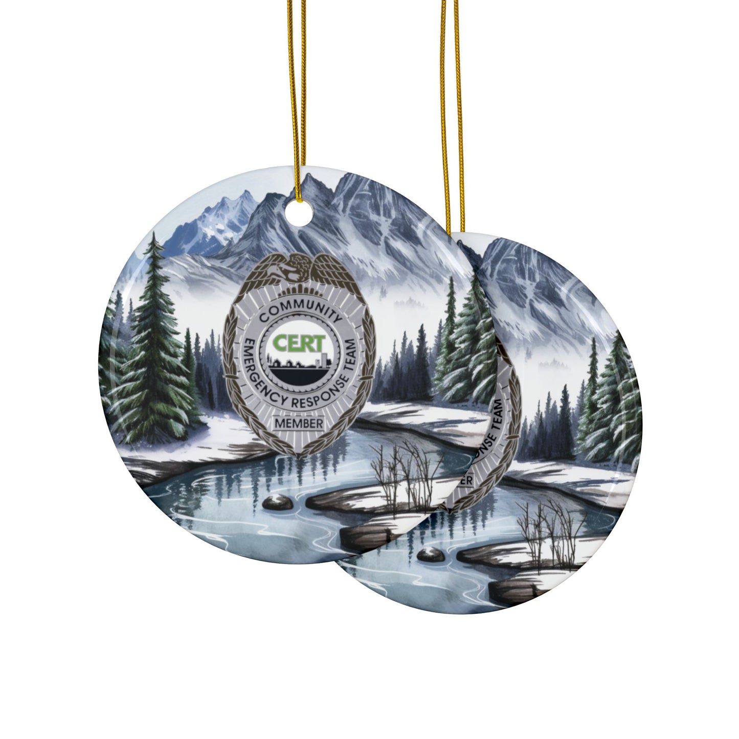 CERT Badge Mountain Ornament