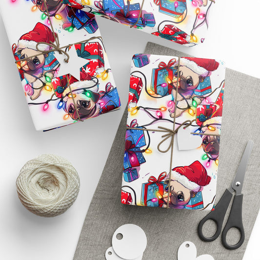 Christmas Pug Wrapping Paper