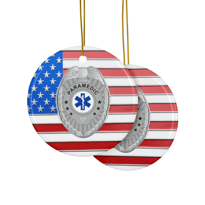 Patriotic Paramedic Badge Ornament