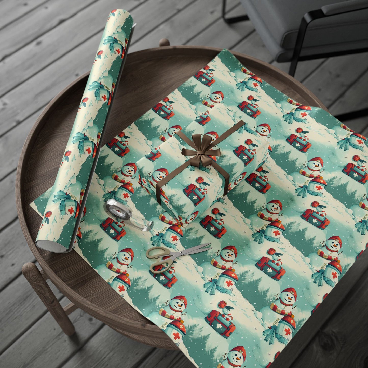 SAR Snowman Wrapping Paper