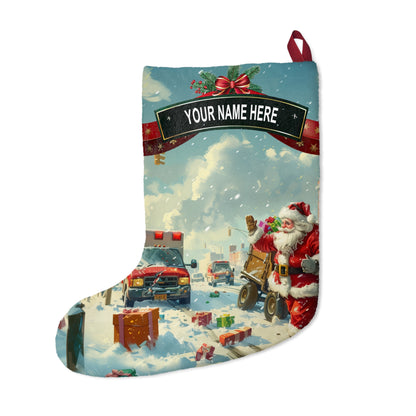 Santa on Scene Stocking