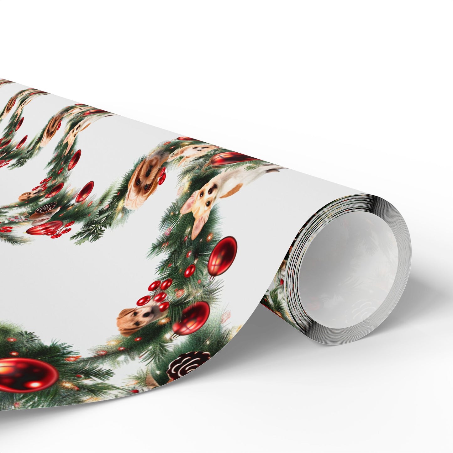 Wreath & Dogs Wrapping Paper