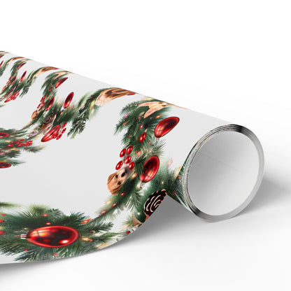 Wreath & Dogs Wrapping Paper