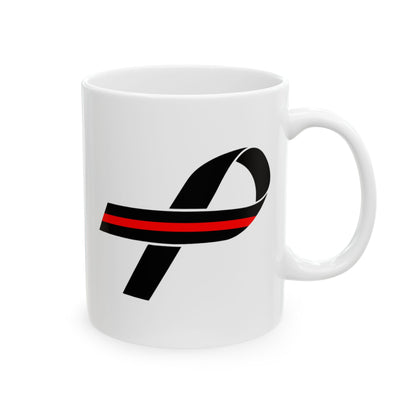 Red Line Ribbon Mug