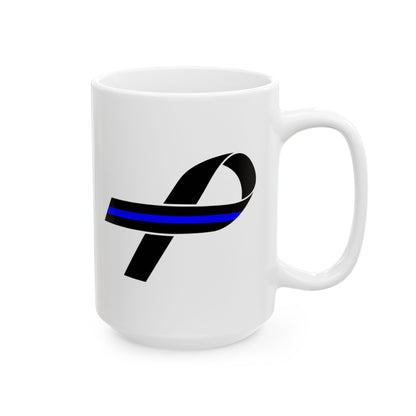 Blue Line Ribbon Mug