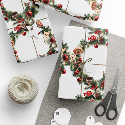 Wreath & Dogs Wrapping Paper