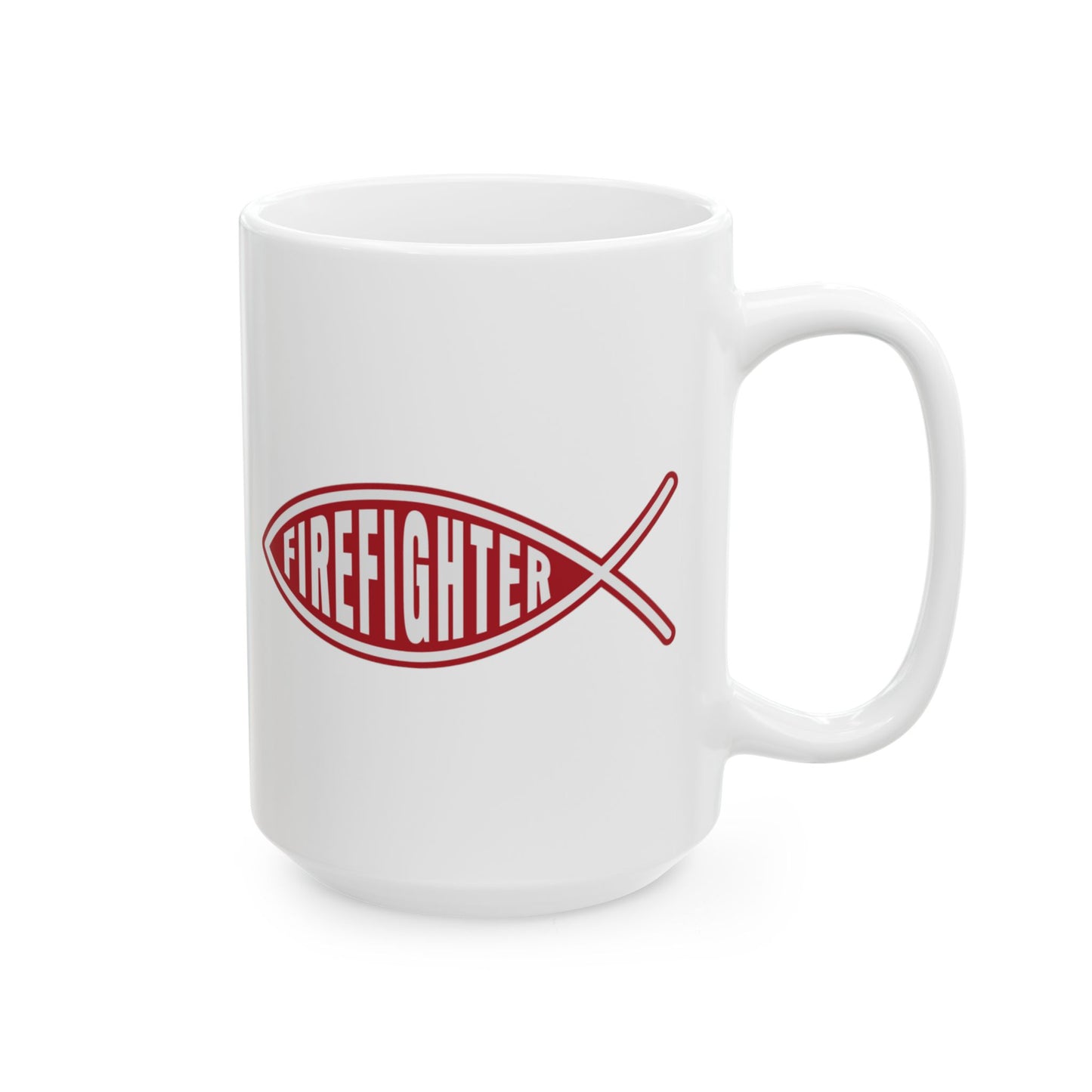 Firefighter Jesus Fish Mug