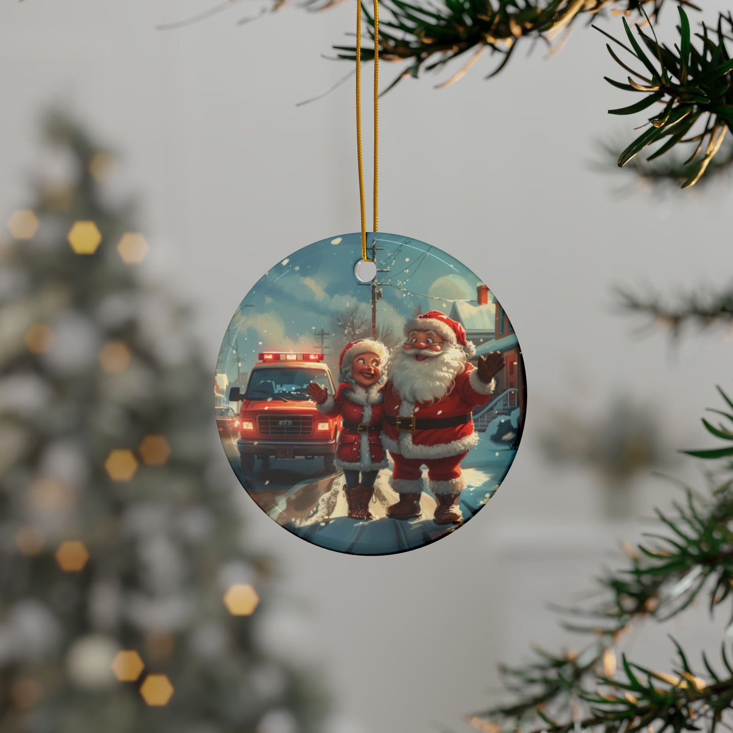 Santa & Mrs. Claus with Ambulance